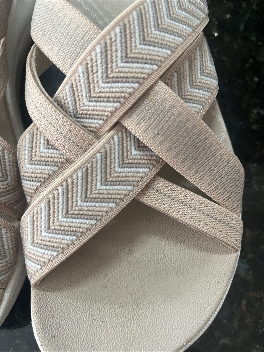Clarks Cloudsteppers Women's Taupe Crossband Slide Sandals - Picture 2 of 8